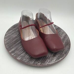 Empress Flats Womens 38 US 7 Mary Jane Square Toe Leather Burgundy Australia